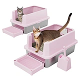2-Pack Pink Open-Top Litter Box